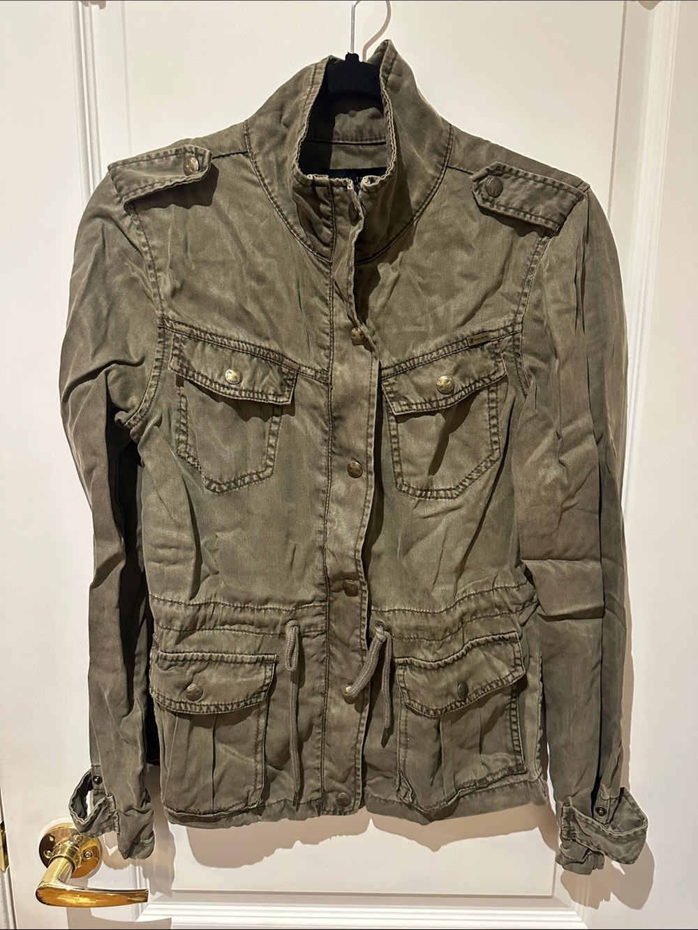 MAX JEANS Olive Green Utility Military Jacket Size Small